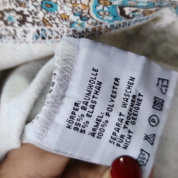 Vintage Boho Chic Printed Cotton Jersey Top - Picture 5 of 6